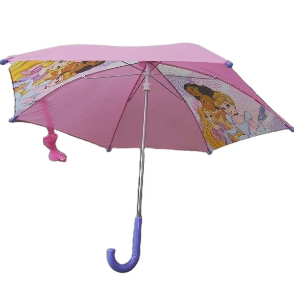 FINE OCEAN New Cartoon Rain Straight Girl Kid Child Umbrella With Butterfly Tie Strap For Sale