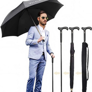 FINE OCEAN  Male Non-slip Walking Stick Male Windproof Long Handle Rain Gear Men Creative Cane Climbing Umbrella