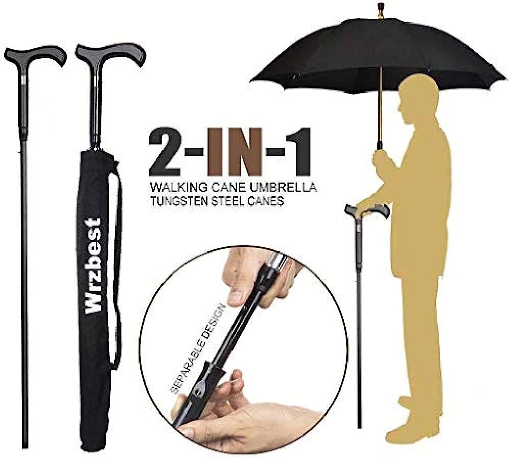 FINE OCEAN  Male Non-slip Walking Stick Male Windproof Long Handle Rain Gear Men Creative Cane Climbing Umbrella