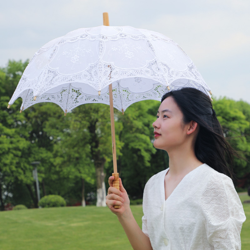 FINE OCEAN Victorian Party Gifts Birthday Shower Handmade Wedding Decoration Bride Parasol Lace Umbrella decorative umbrella