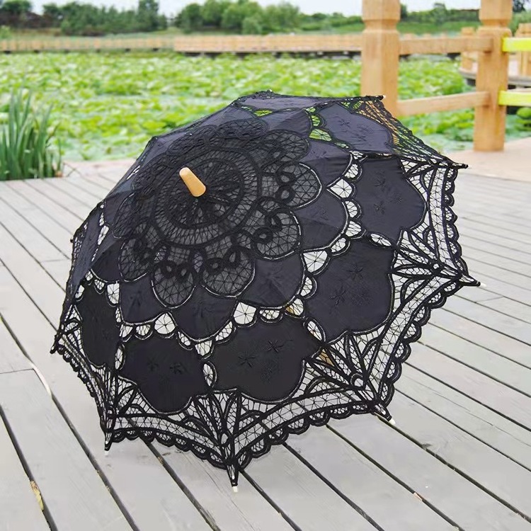 FINE OCEAN Victorian Party Gifts Birthday Shower Handmade Wedding Decoration Bride Parasol Lace Umbrella decorative umbrella