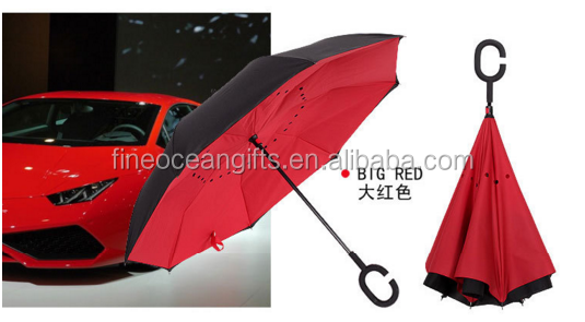 Upside Down Folded Cell Phone Brella Manufacturer Magicbrella C Shape Handle Inverted Umbrella