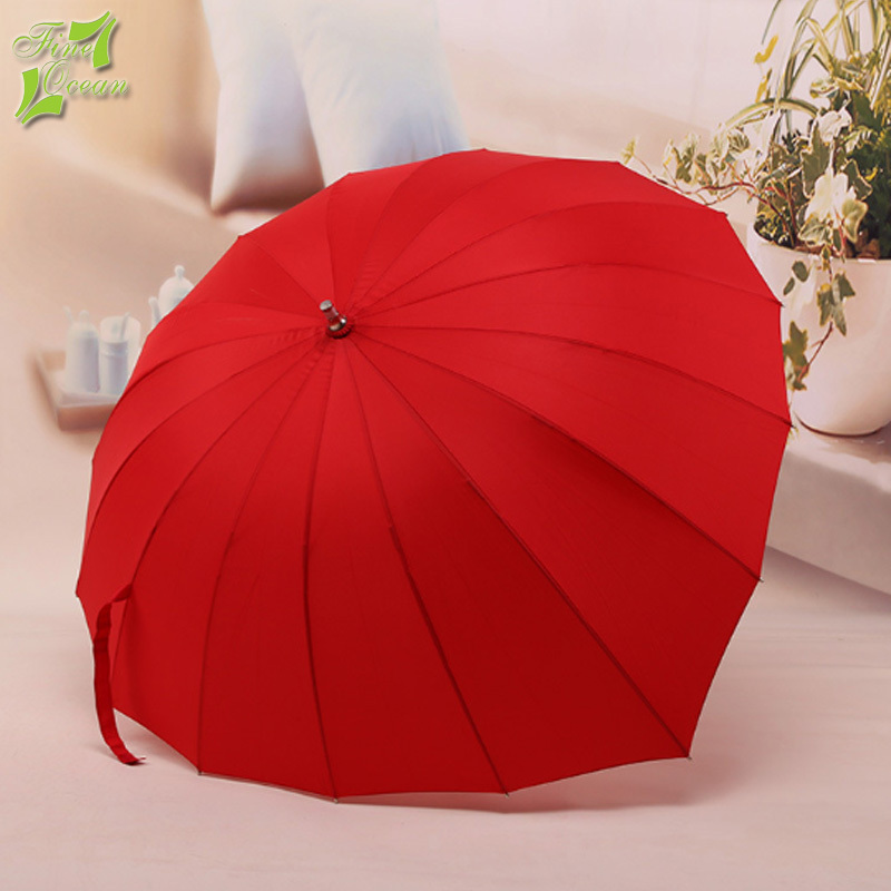 Fine Ocean Outdoor Waterproof Love Rain Chinese Nylon Fabric Wedding Parasol Red Heart Shape Umbrella