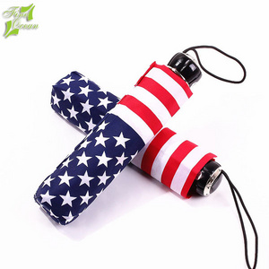 Promotional 3 folding American country flag umbrella