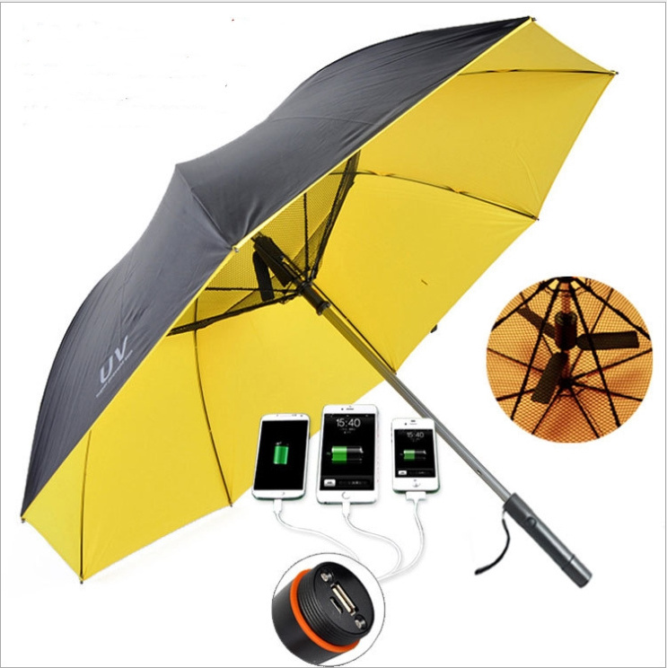 Cooling Fan Umbrella  Fan Umbrella with USB with Spray Device Creative Umbrella