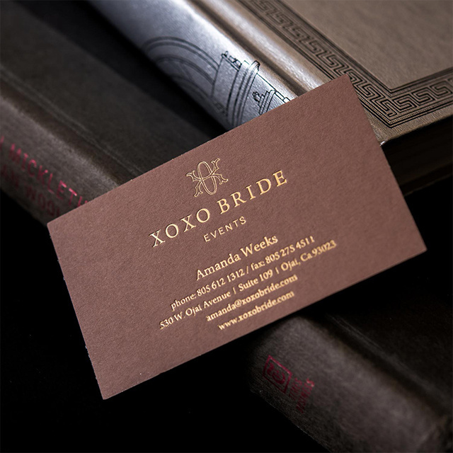 Super elegant gold foil embossed letterpress printing paper business cards