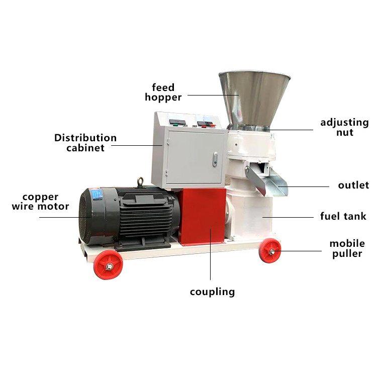 Mini chicken cattle animal feed food pellet making machine poultry feed pellet mill pelletizer machine