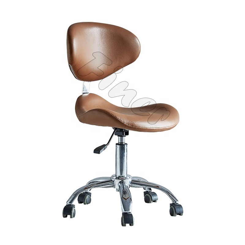 PU leather saddle stool swivel dental chair with armrest dentist stool chair