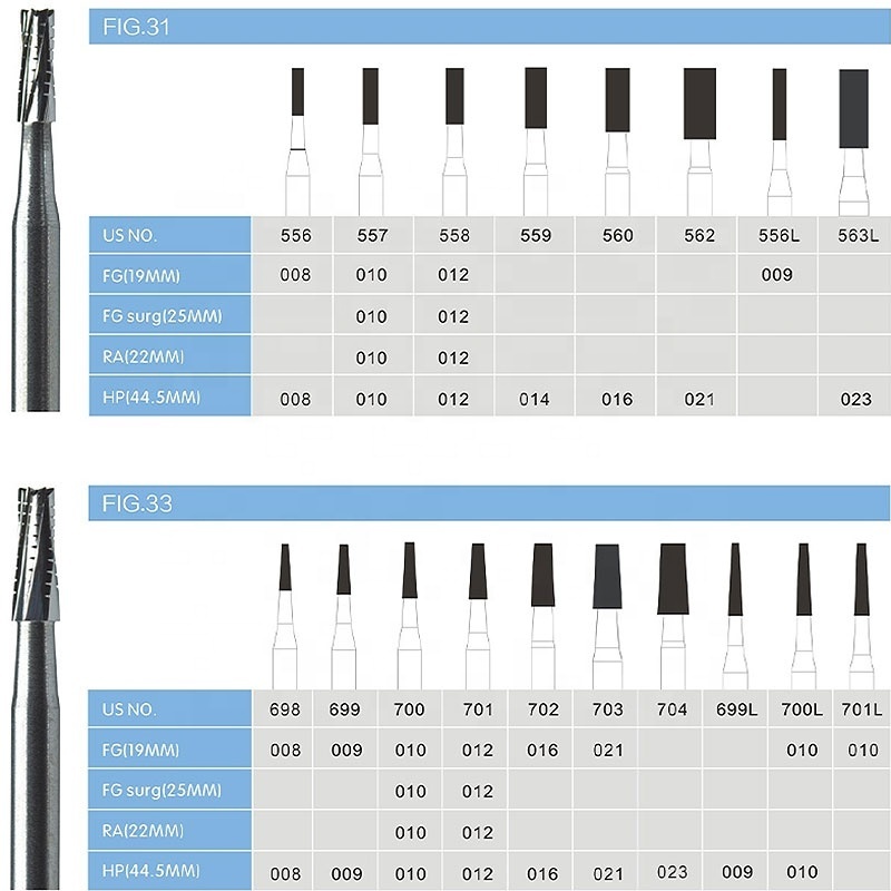 FINER high quality consumable carbide burs  dental burs tungsten carbide dental carbide burs