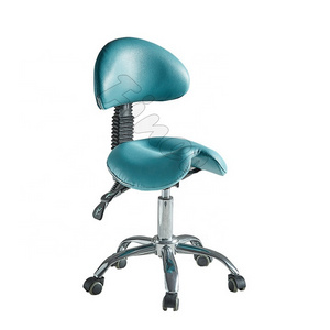 PU leather saddle stool swivel dental chair with armrest dentist stool chair