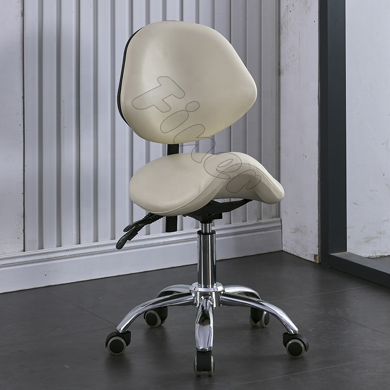 PU leather saddle stool swivel dental chair with armrest dentist stool chair