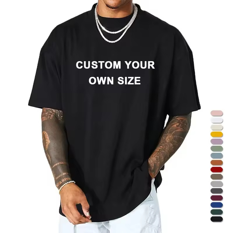 260gsm Summer oversized High Quality Cotton Customized Logo T-shirt Round Neck Men's T-shirt