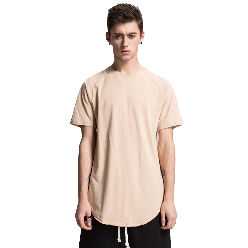 Oversized Men Urban Shirt Plain T Shirts in Bulk Wholesale Curved Hem 100%cotton Jersey Dyed Solid,solid Pattern Blank Casual