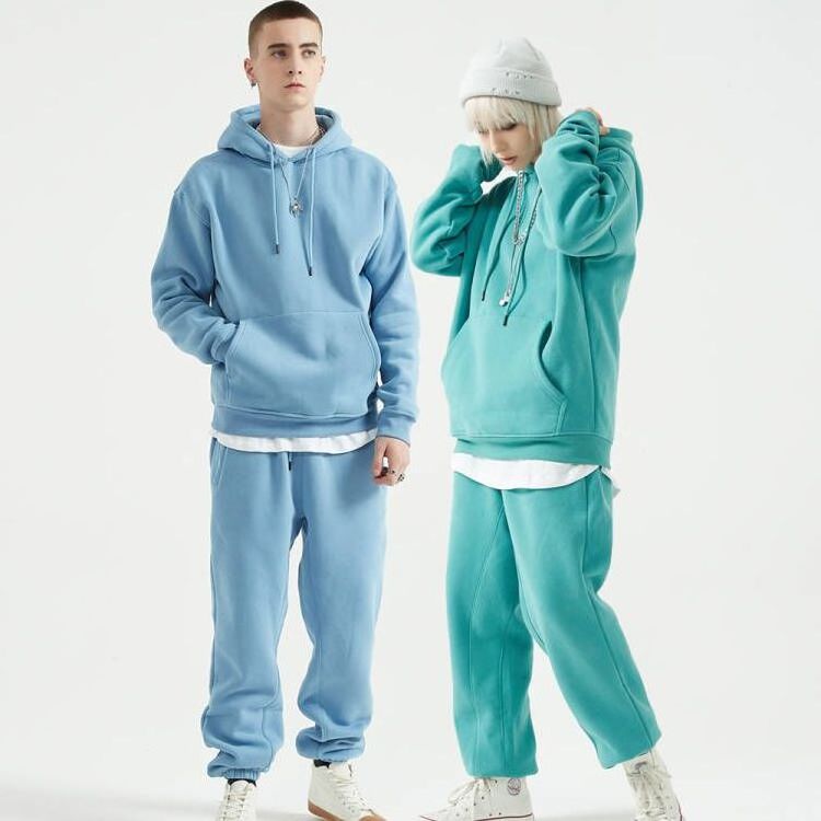 Wholesale Manufacturer Apparel Two Pieces Set Custom Fleece Oversized Hoodies&Sweatshirt Mens Jogger Set Tracksuits