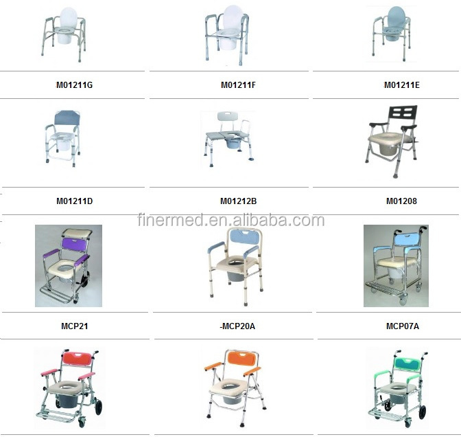 Folding Cerebral Palsy Folding Reclining Shower Toilet Commode Chair