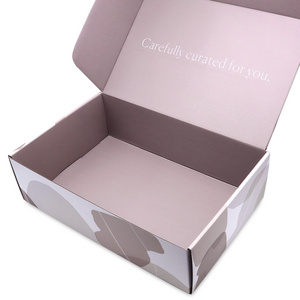 Wholesale Customized Pink Corrugated Cardboard Shipping Boxes Small for Socks Underwear Shoes Free Shipping with Logo