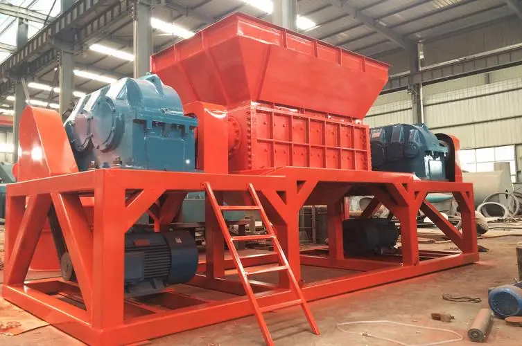 double shaft tire rubber wood pallet shredder machine cardboard shredder and wood plastic metal scrap shredder machine for sale