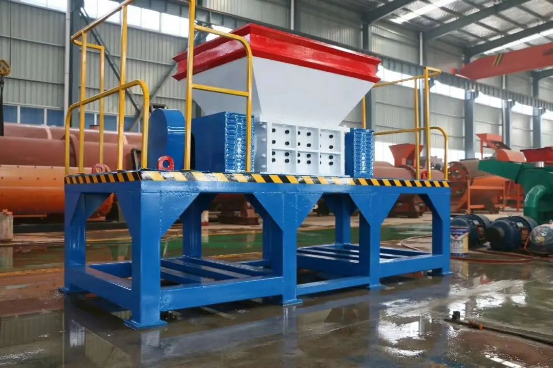 double shaft tire rubber wood pallet shredder machine cardboard shredder and wood plastic metal scrap shredder machine for sale