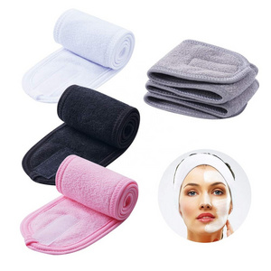 UNIQ Facial Spa Headbands Makeup Shower Bath Wrap Sport Headband Terry Cloth Stretch Towel with Magic Tape