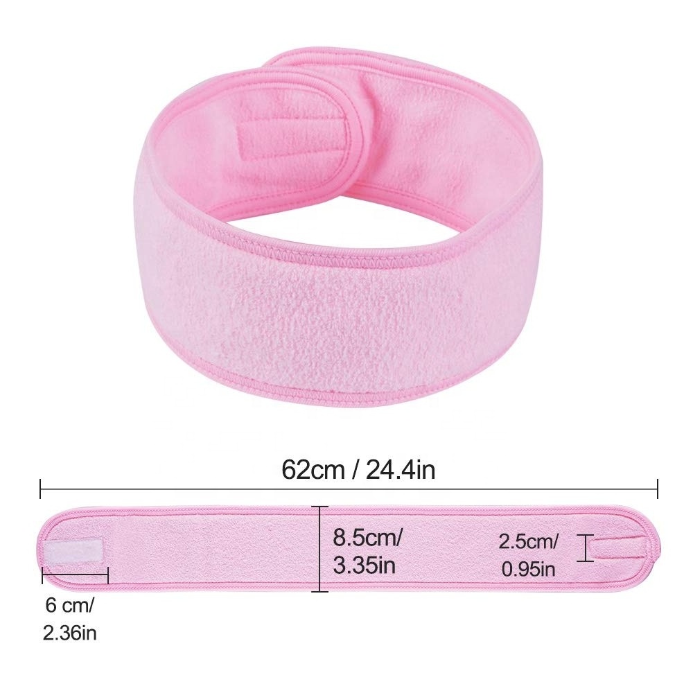 UNIQ Facial Spa Headbands Makeup Shower Bath Wrap Sport Headband Terry Cloth Stretch Towel with Magic Tape