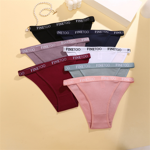 FINETOO New Women's Cotton Panties Briefs S-XL Comfortable Underwear Ladies Letter belt Underpants Soft Panty Intimates New