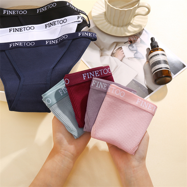 FINETOO New Women's Cotton Panties Briefs S-XL Comfortable Underwear Ladies Letter belt Underpants Soft Panty Intimates New