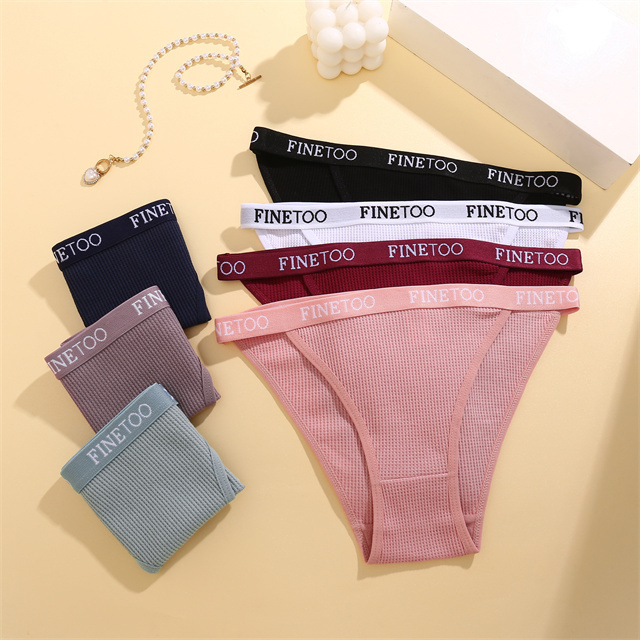 FINETOO New Women's Cotton Panties Briefs S-XL Comfortable Underwear Ladies Letter belt Underpants Soft Panty Intimates New