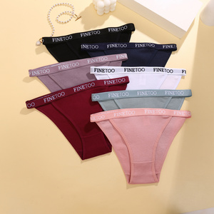 FINETOO Women's Cotton Panties Briefs S-XL Comfortable Underwear Ladies Letter belt Underpants Soft Panty Intimates New