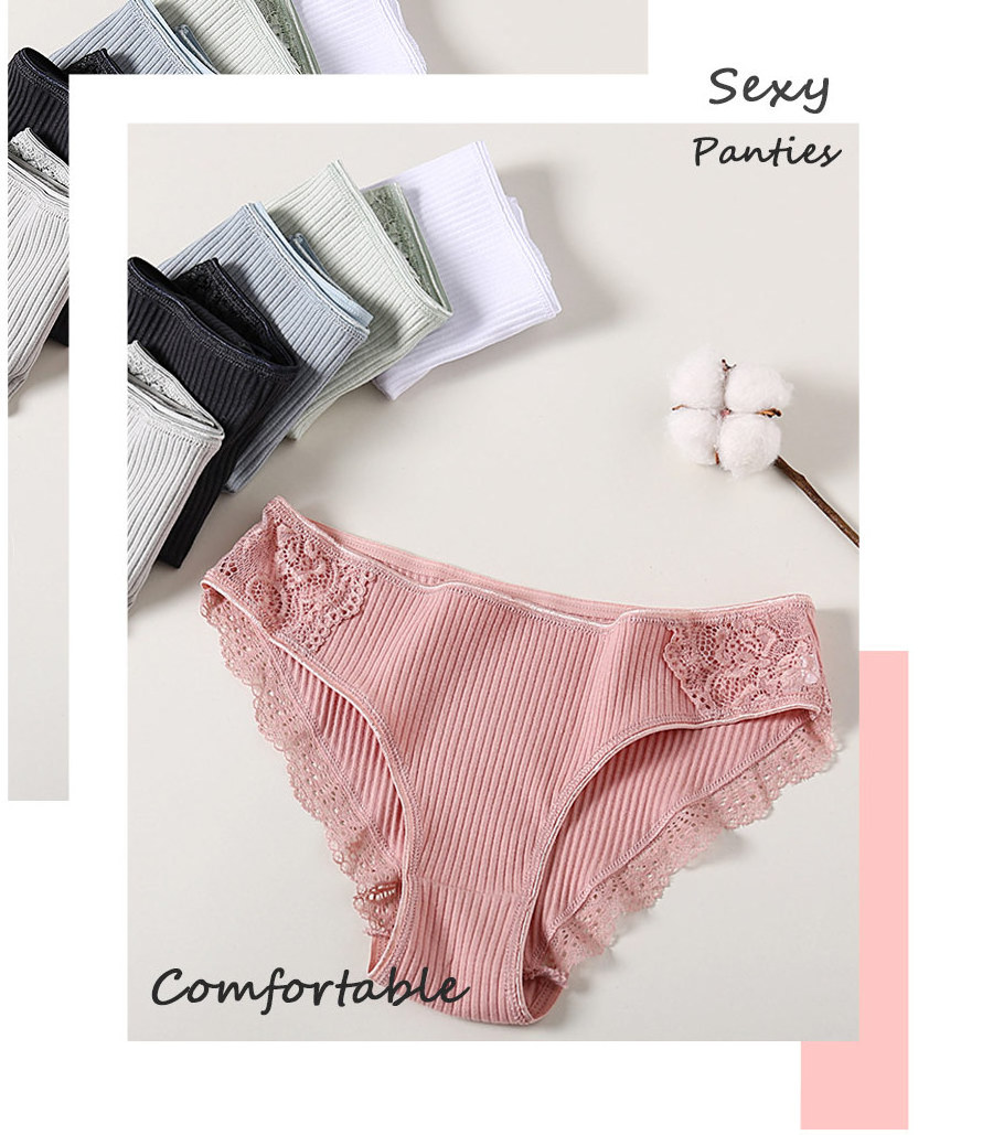 FINETOO Wholesale Cotton Panty 3Pcs/lot Solid Color Women's Panties Comfort Underwear Skin-friendly Brief Sexy Low-Rise Panty