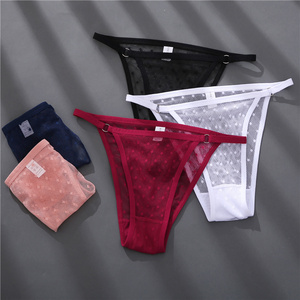 2023 Finetoo Soft Thin Band Thongs Woman Lace sexy underwear g string Seamless Panties For Women