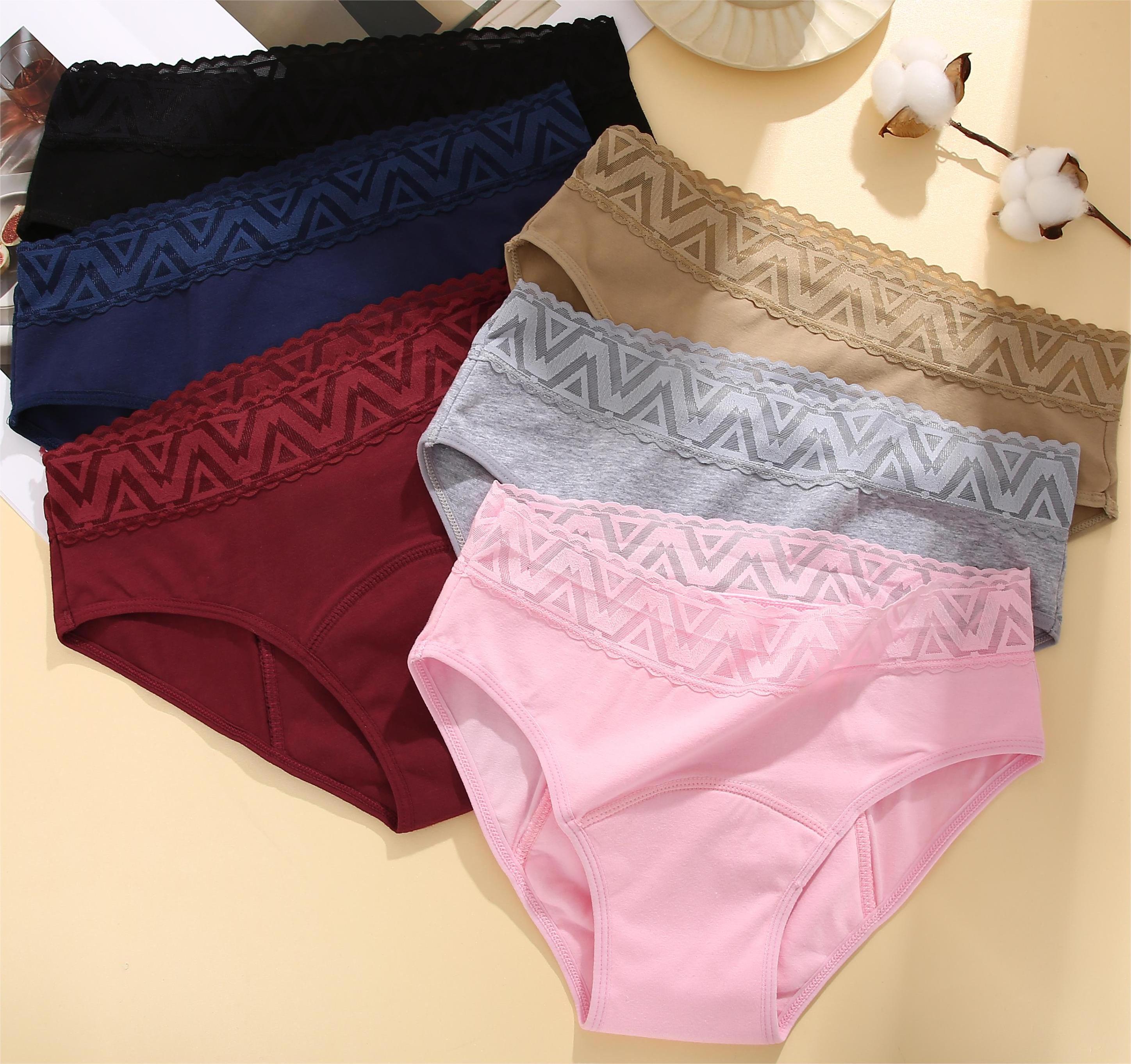 FINETOO 2023 Panties Ladies Cotton Mid-Waist Lace Sexy Thongs for Women Soft Comfortable Daily Underpants