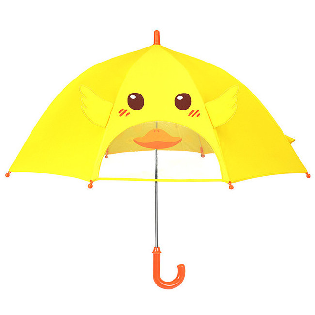 little yellow duck children's umbrella small transparent window little boys and girls kindergarten baby umbrella