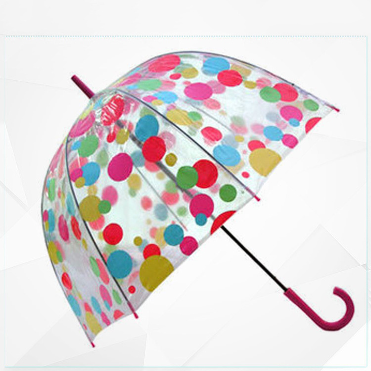 New Produce Full Screen Printing Cheap Dome Clear Transparent Umbrella