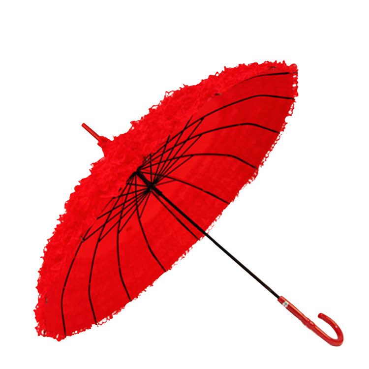 Wholesale wedding umbrella Red ladies stick umbrella Women long handle Tower Pagoda umbrella