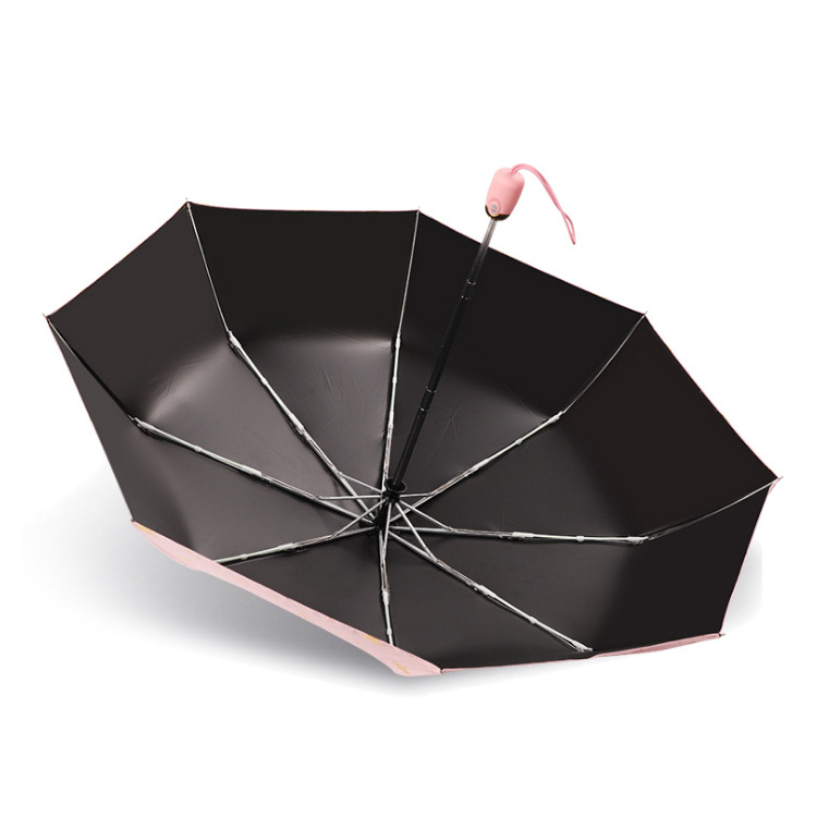 Fashion fancy design 3D printed silver open close automatic 3 fold umbrella