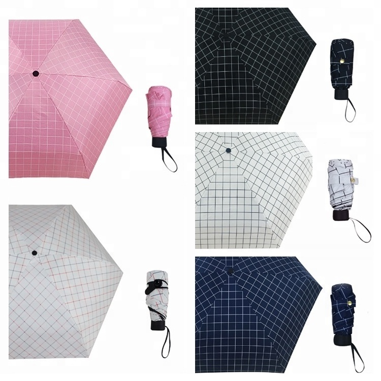 New ultra light sun umbrella mini sun umbrella small fresh sunshade folding 5 fold pocket umbrella