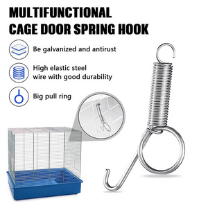 Animal Cage Door Latches Hook Spiral Door Lock Rabbit Cage Tension Spring