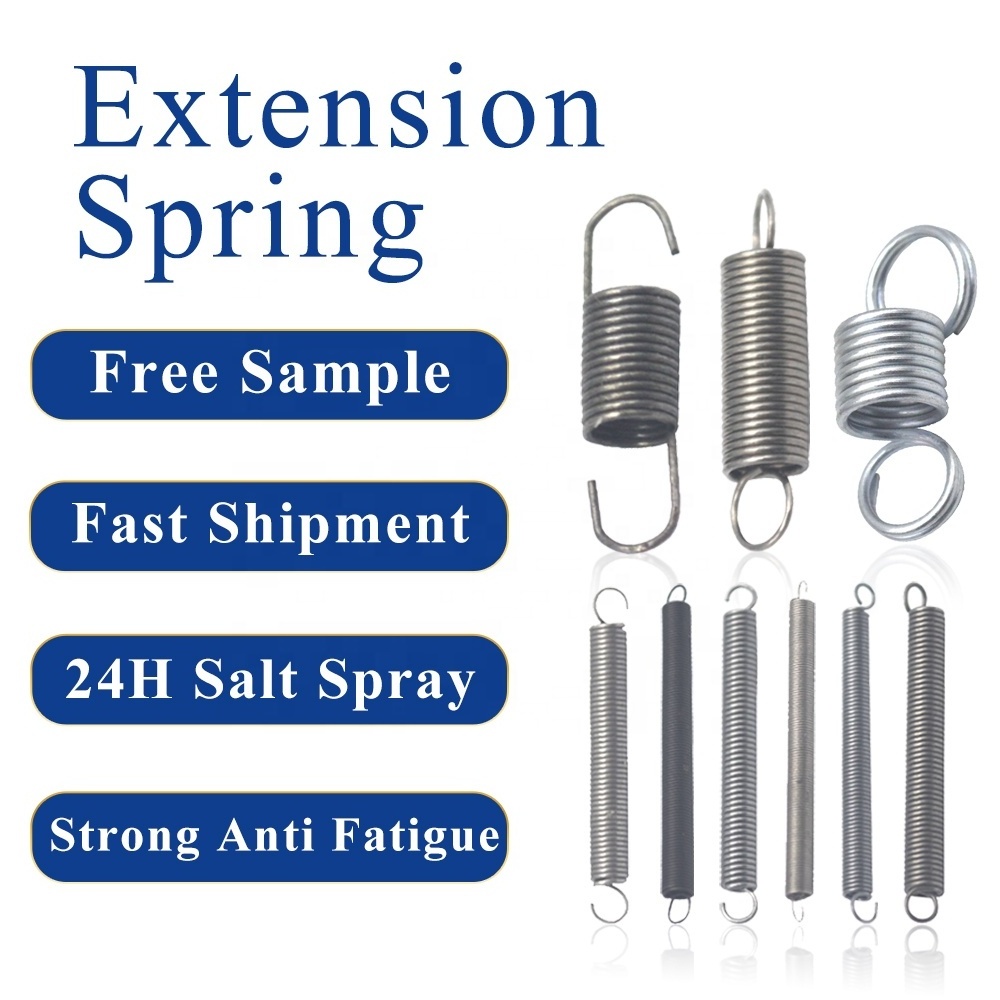 Custom Stainless Steel Black Galvanize Coil Extension Hook Clamp Long Small Adjustable Tension Spring