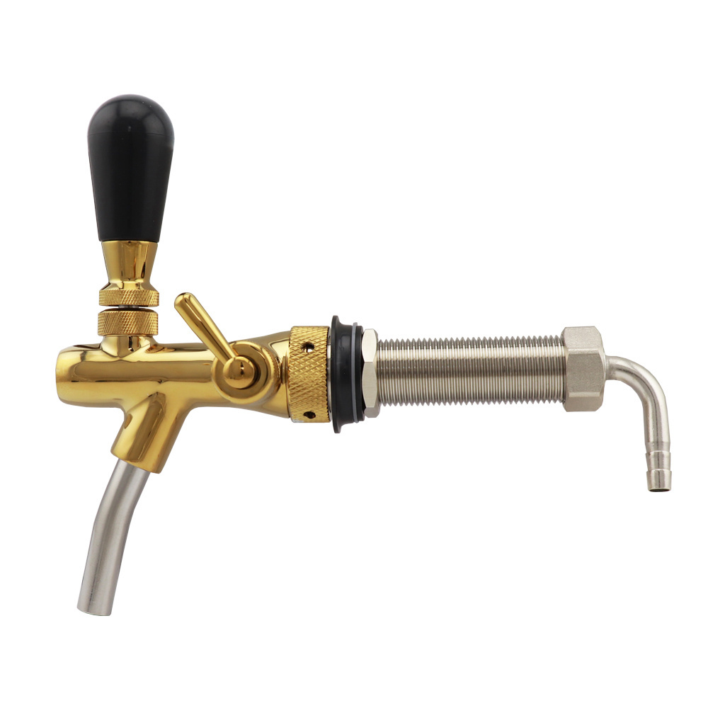 Draft Beer Faucet With 100mm Long Shank Gold Bronze Chrome Plating Home Brew Kegerator Bar Bridge Wine Spout Beer Tap Dispenser