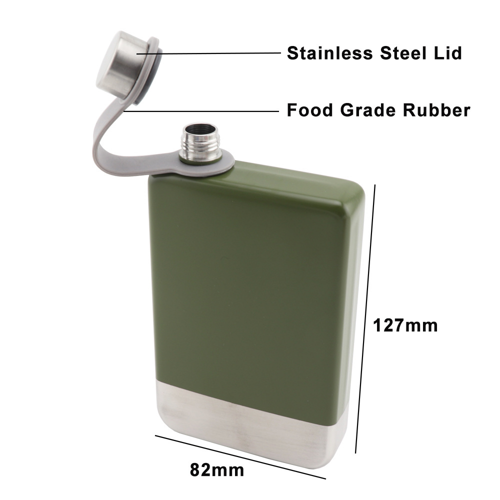 9 oz Hip Flask for Whiskey 304 Stainless Steel Liquor Flask Leakproof Camping Pocket Flask