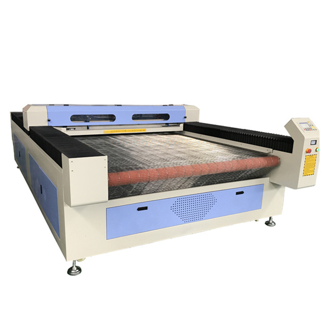 Large size Roll Fabric Textile 150W 130W auto feeding leather fabric cloth co2 laser cutting cutter machine price for fabric