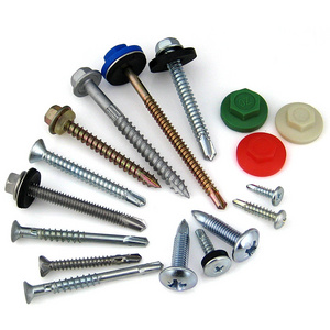 Custom Painted stainless steel self drilling tapping screw #8 modified truss head sheet metal screw for roofing