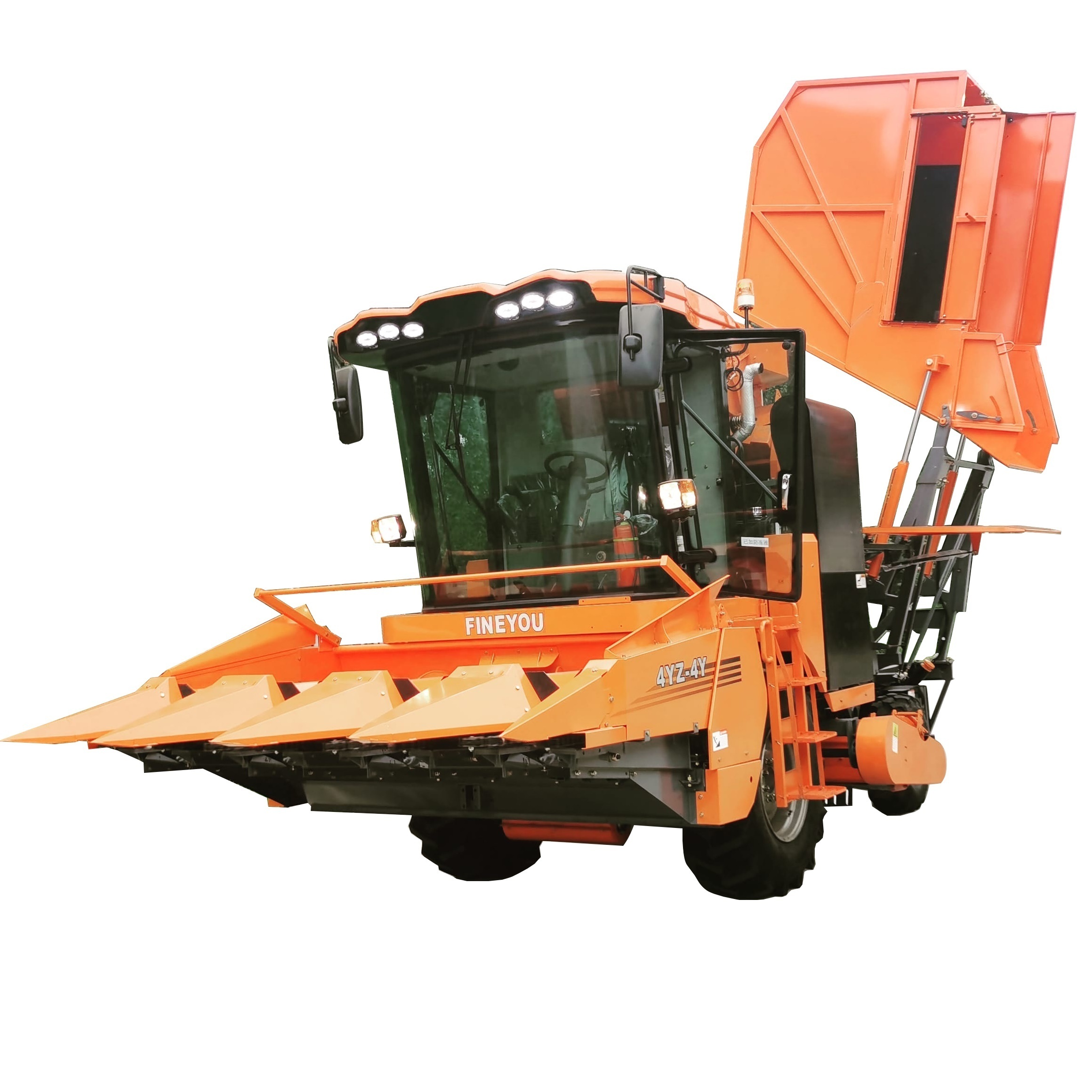 Fineyou 4 row multifunctional farm maize picker corns cob harvesters ear corn harvester for sale