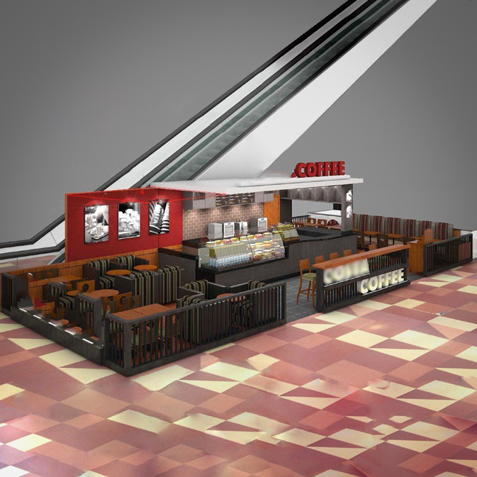 Modern Mall Coffee Kiosk Layout Decoration Customized Coffee Counter Shop Kiosk Furniture For Coffee Kiosk Design