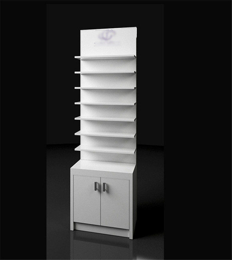 Cosmetic Shop Display Furniture Rack Wall Wood Cosmetic Display Cabinet and Showcase