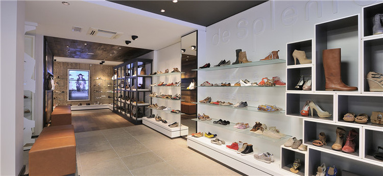 Free Design Cheap Price Wall Mount Glass Retail Shoe Shelf Display for Shops