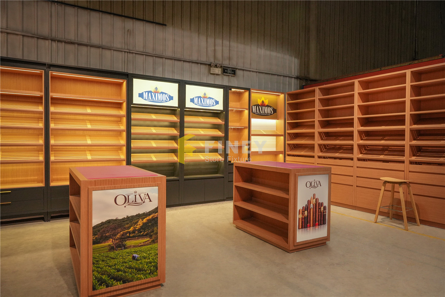 Cigar Store Interior Design Custom Retail Display Smoke Shop Display Showcase Rack Suppliers Custom Smoke Shop Wood Display