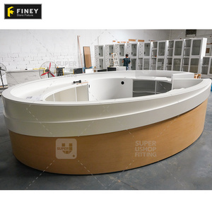 Customized Modern White Circular Round Reception Desks Half Round Reception Desk Design