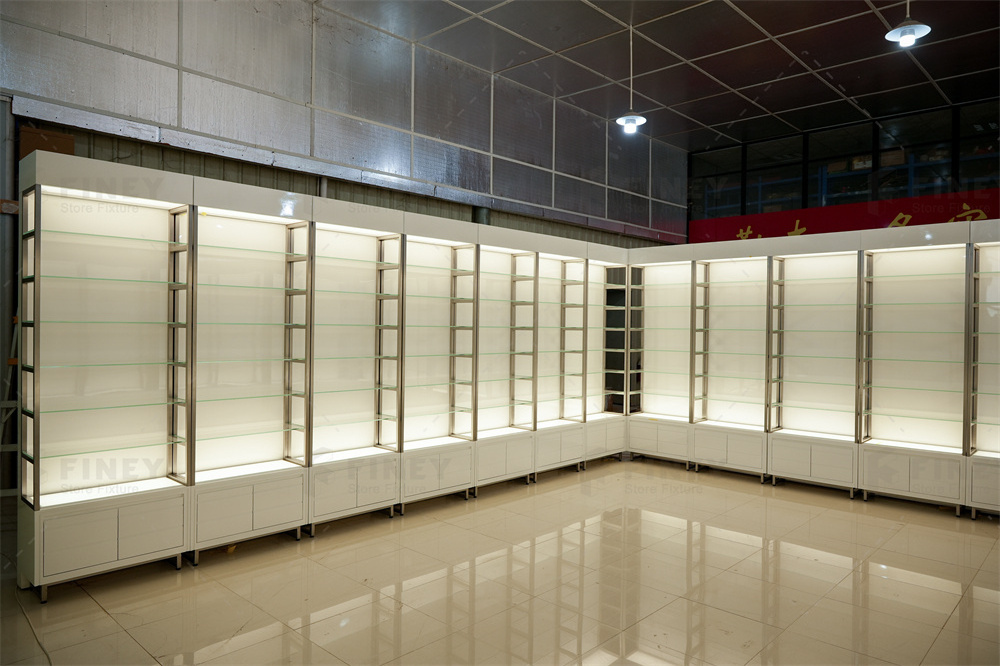 Perfume Shop Interior Design Custom Perfume Furniture Cosmetic Wall LED Display Cabinet Retail Display Racks