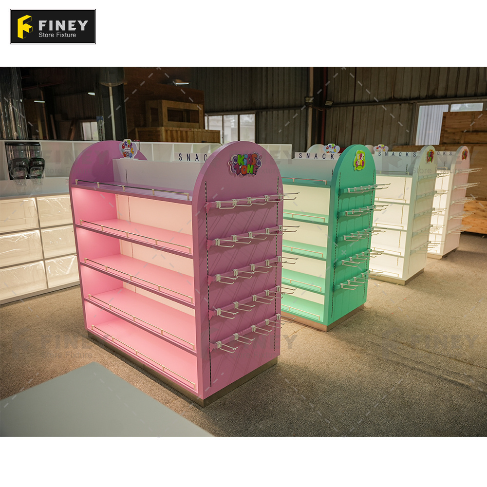 Cartoon Candy Shop Furniture Candy Store Display Shelves Candy Display Cabinet with Cart